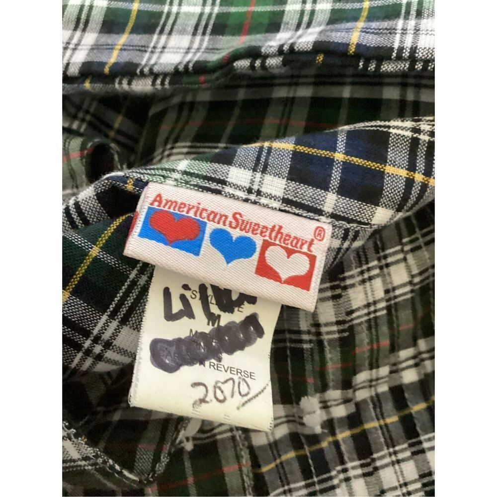 American Sweetheart Plaid & Lace Tunic Top M - Picture 4 of 10